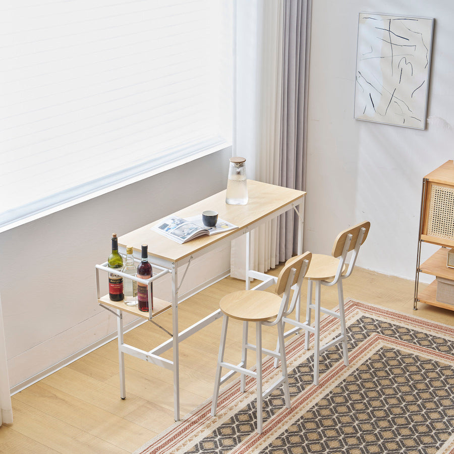 Solid wood folding counter 3-piece set