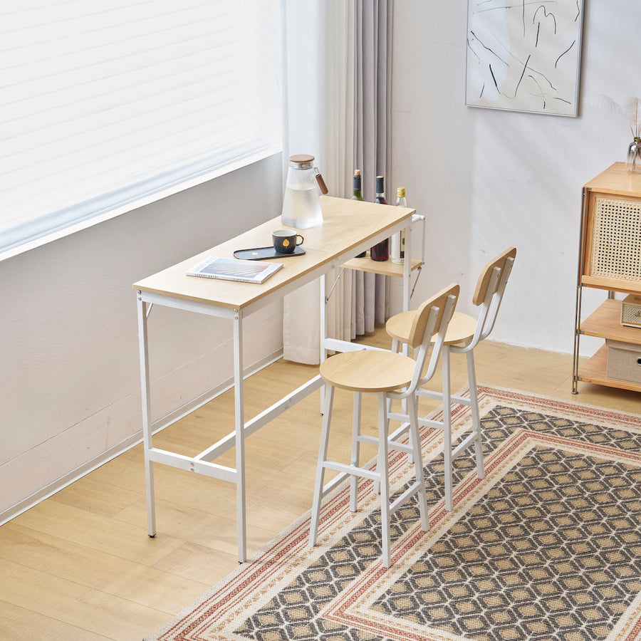 Solid wood folding counter 3-piece set