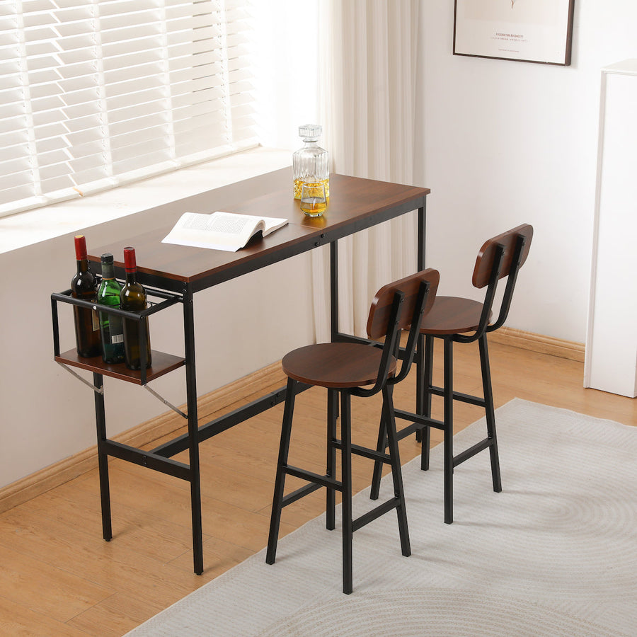 Solid wood folding counter 3-piece set