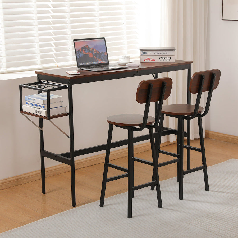 Solid wood folding counter 3-piece set