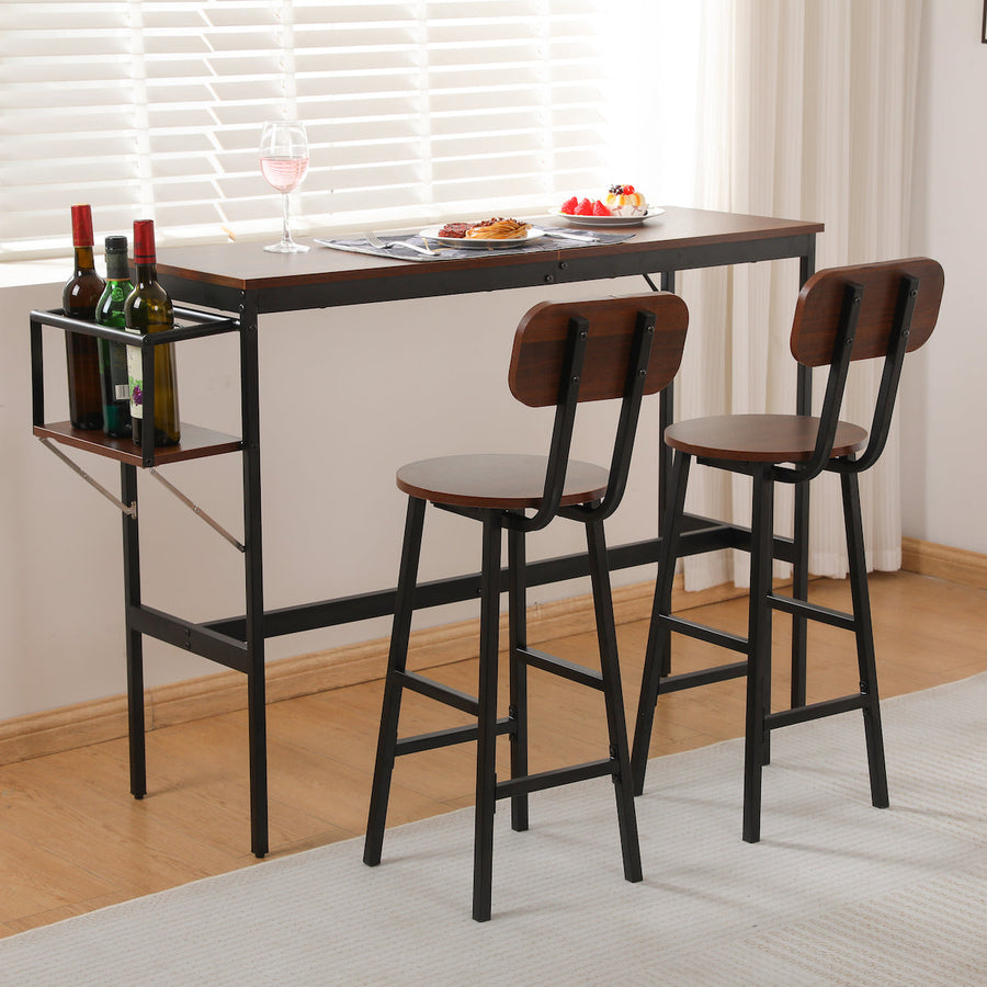 Solid wood folding counter 3-piece set