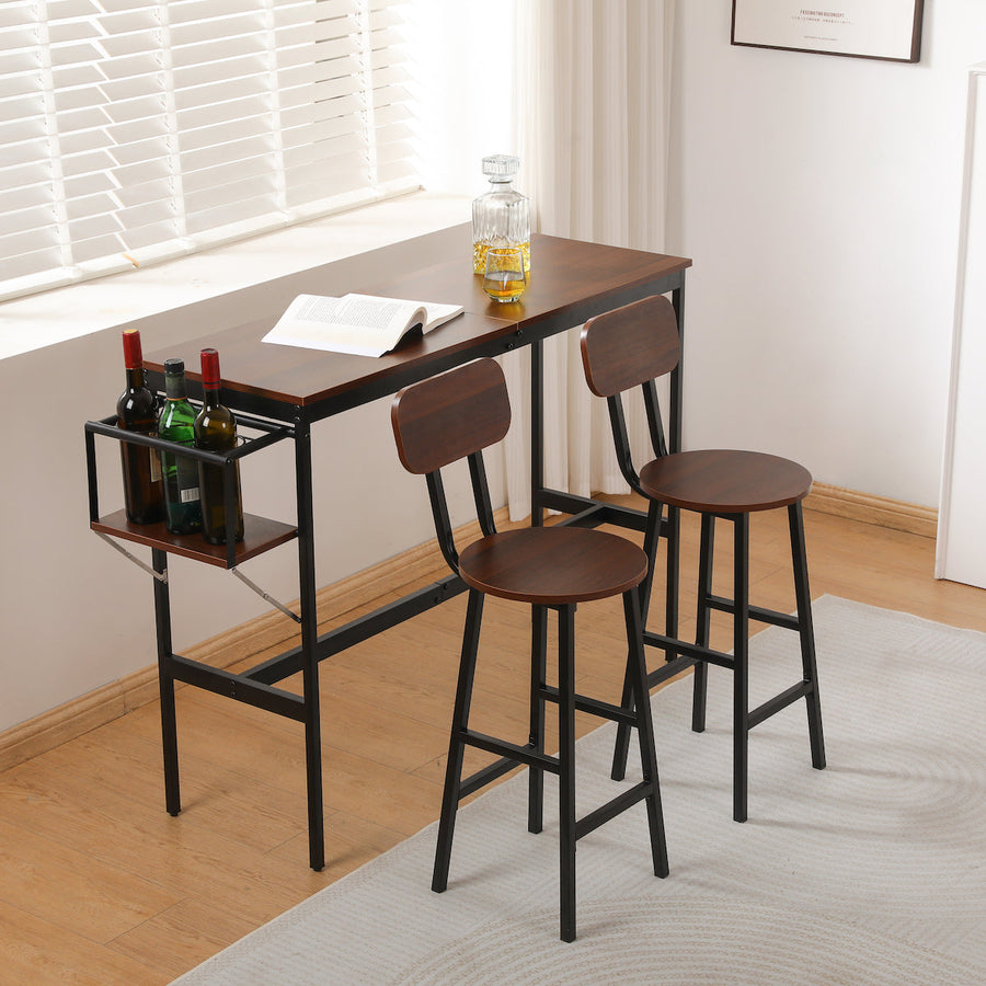 Solid wood folding counter 3-piece set