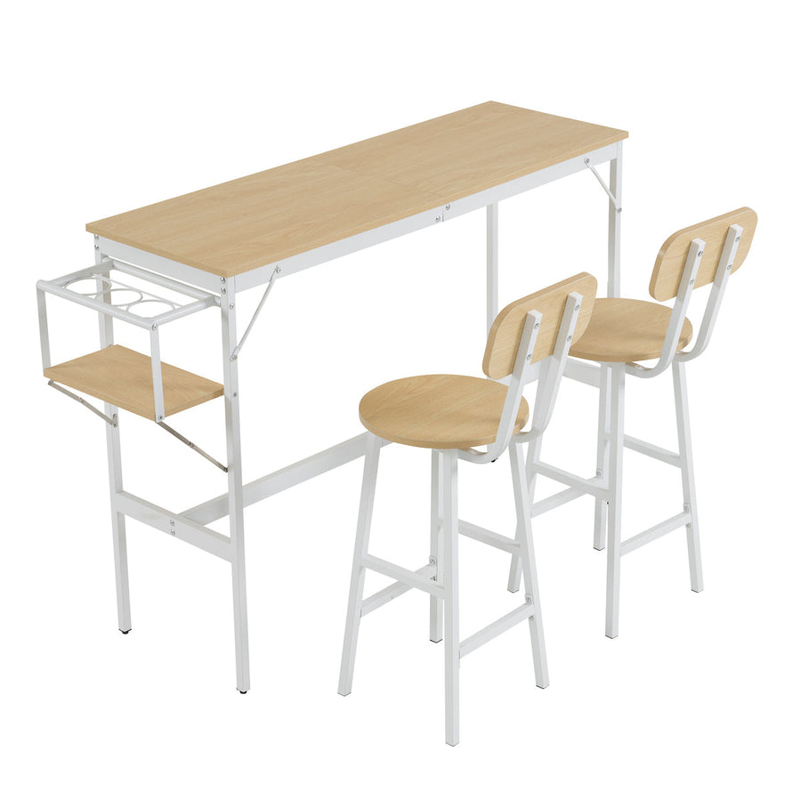 Solid wood folding counter 3-piece set