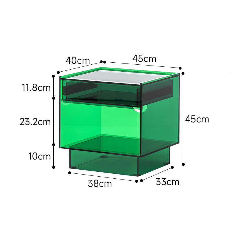 Acrylic night table with drawers