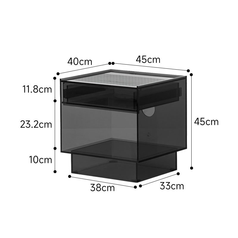 Acrylic night table with drawers