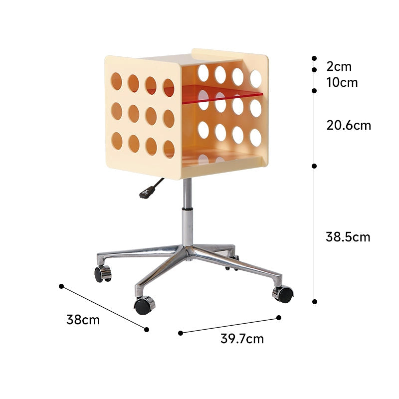 Height-adjustable side table with casters