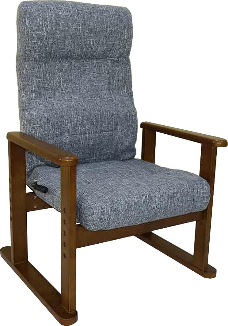 Simple natural wood frame, height adjustable, fabric reclining chair