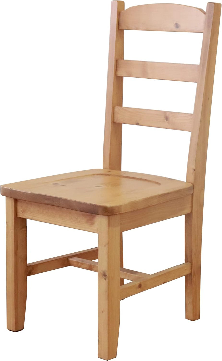 Set of 2 country solid wood high back dining chairs