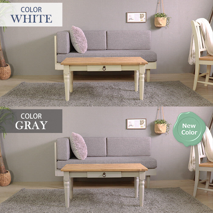 French country pine wood, natural oil coating, 90cm wide low table