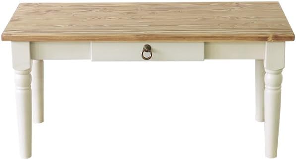French country pine wood, natural oil coating, 90cm wide low table