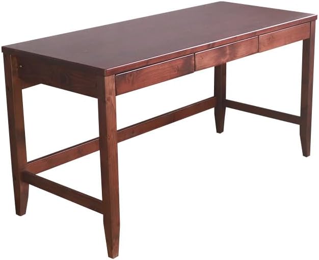 Simple natural wood 140cm wide x 60cm deep living room desk with drawer