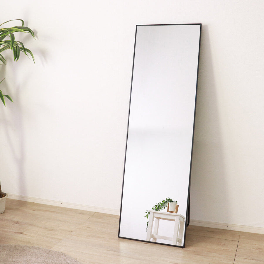 Modern aluminum frame standing mirror