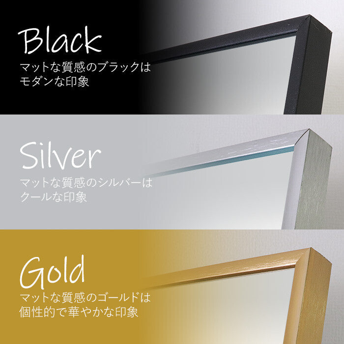 Modern aluminum frame stand wide mirror