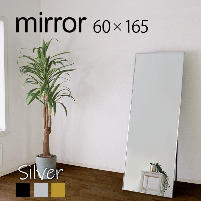 Modern aluminum frame stand wide mirror
