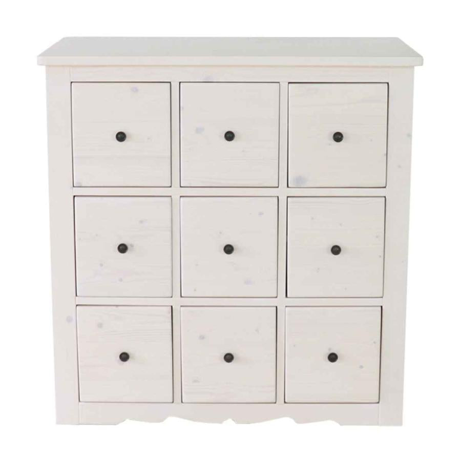 Country pine solid wood 9-drawer chest