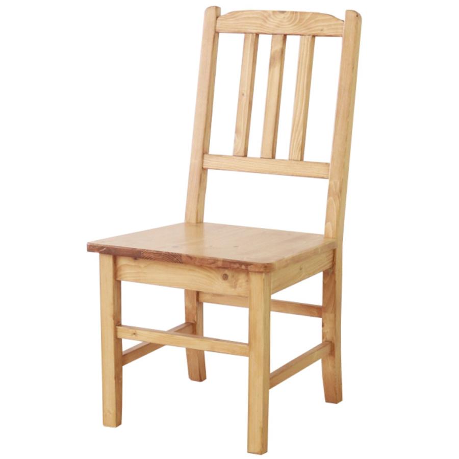 Set of 2 country pine solid wood dining chairs