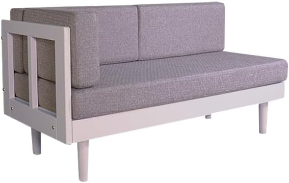 French Country Pine Solid Frame Fabric Couch Sofa