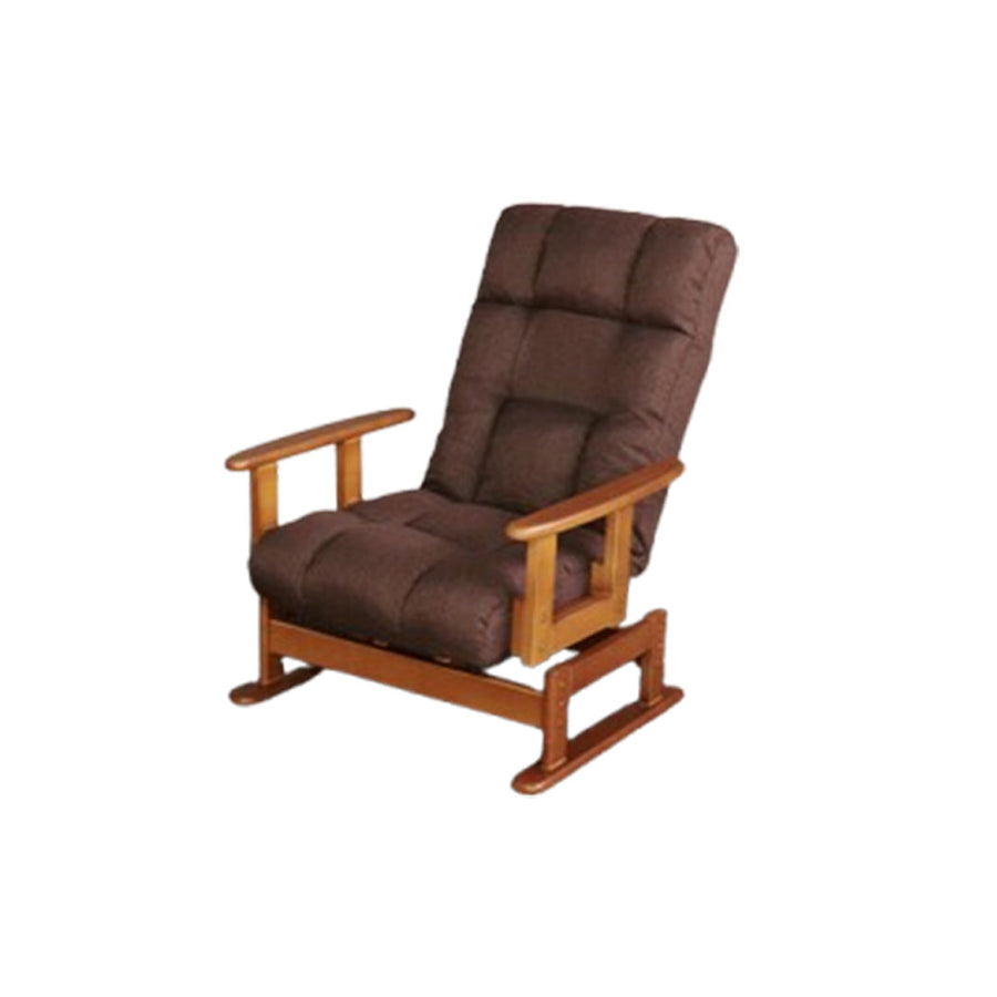 Retro height adjustable swivel folding fabric reclining pocket coil chair