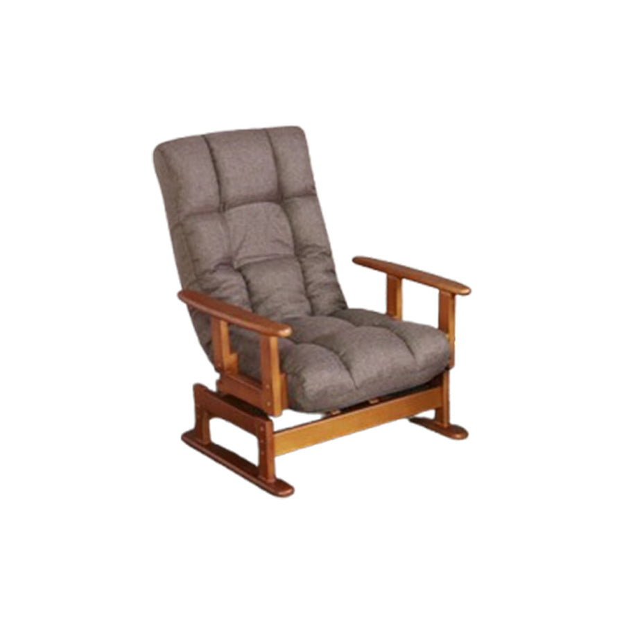 Retro height adjustable swivel folding fabric reclining pocket coil chair