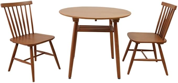 Natural modern dining set with natural wood shelf