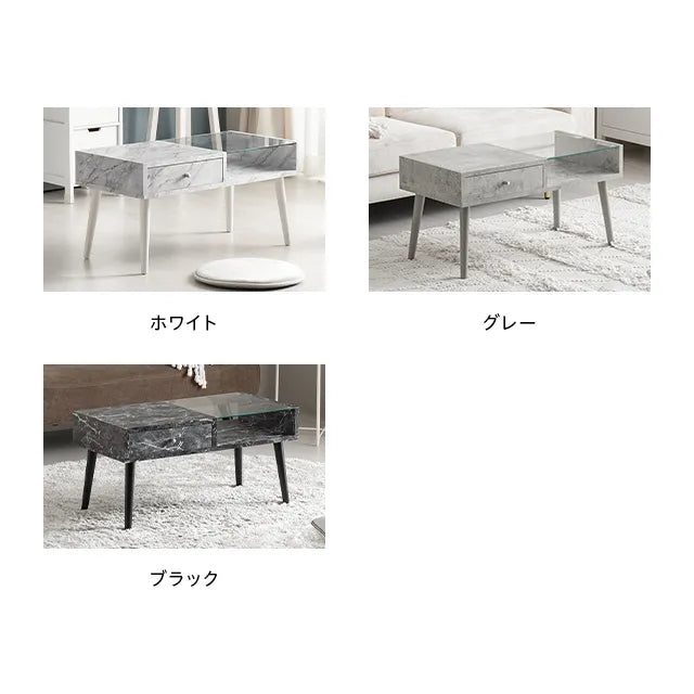 Marble-look center table hkct01 width 80cm