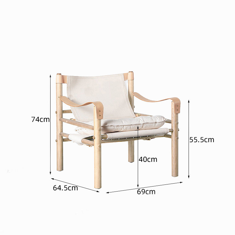 Scandinavian style genuine leather safari chair