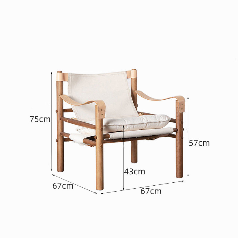 Scandinavian style genuine leather safari chair