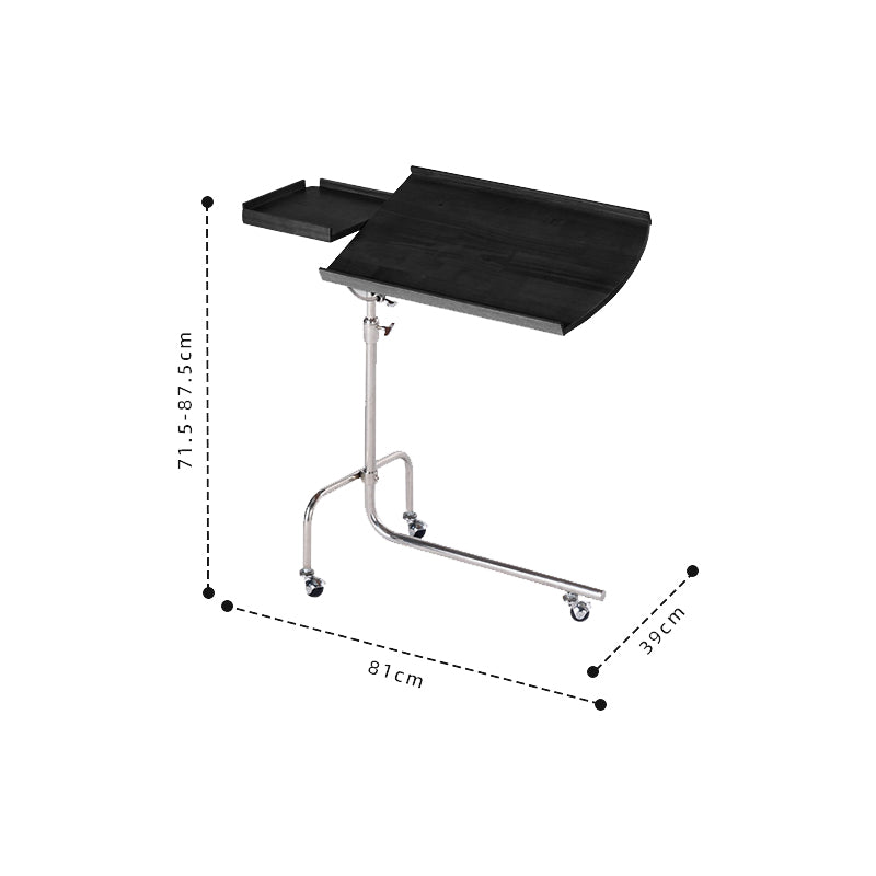 Wooden side desk with casters