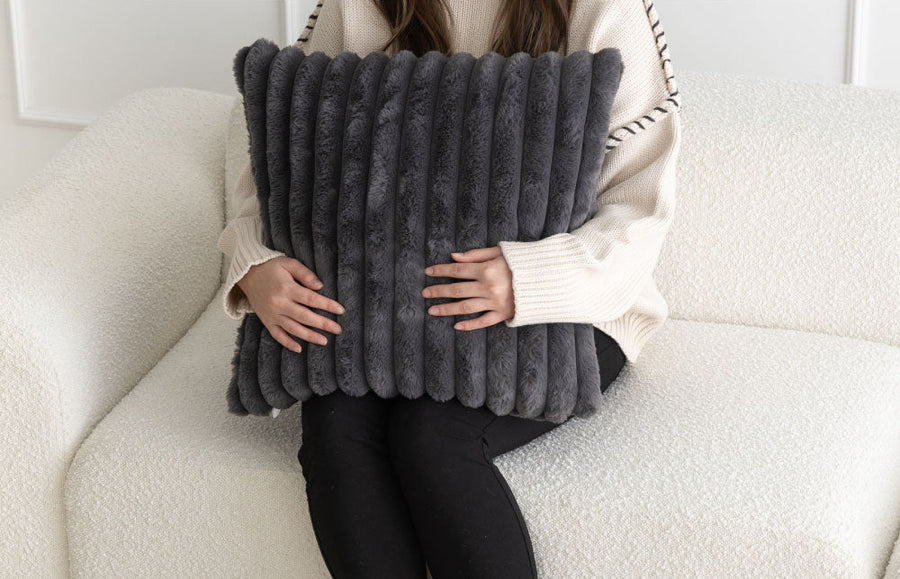 NERUS ふわとろストライプクッション 50cm