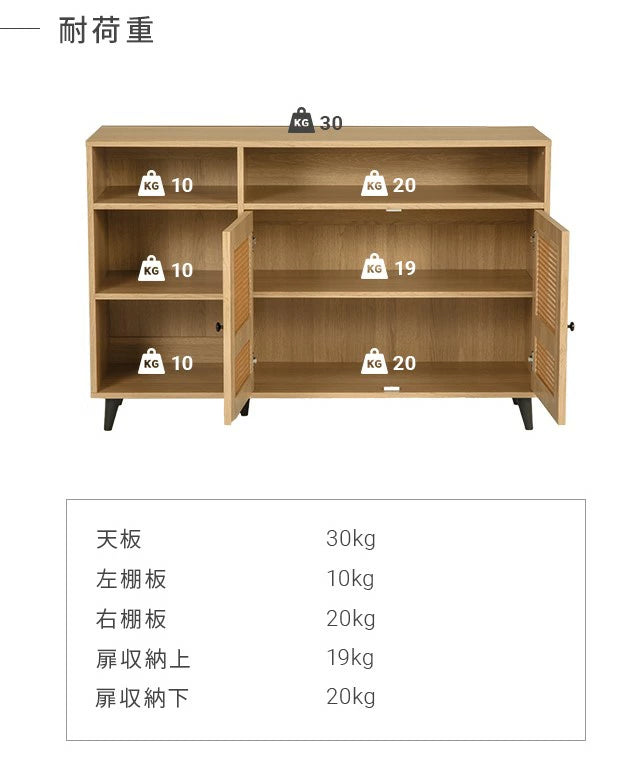 ラタン調チェスト 幅120cm