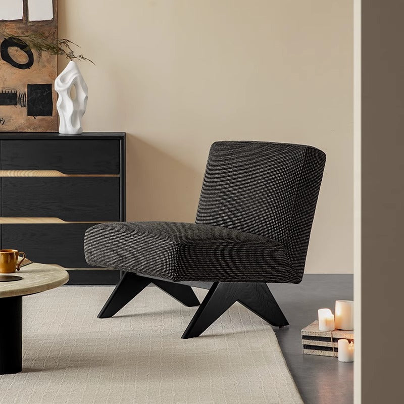 Scandinavian style tweed single sofa chair