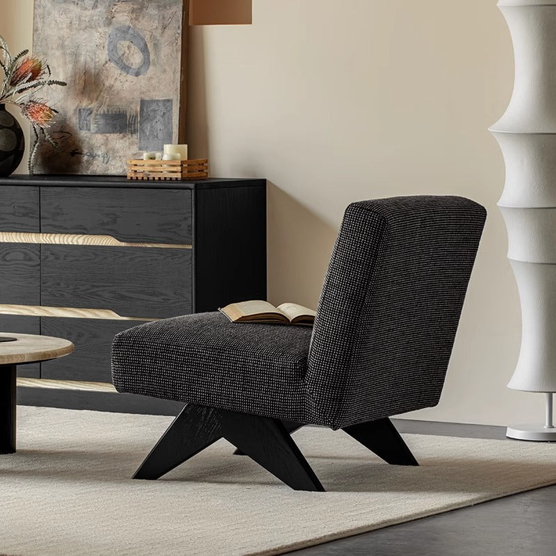 Scandinavian style tweed single sofa chair