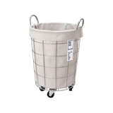 LAUNDRY ROUND BASKET with CASTER 33L ライトグレー