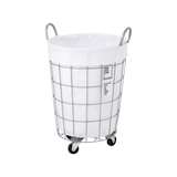 LAUNDRY ROUND BASKET with CASTER 33L ホワイト