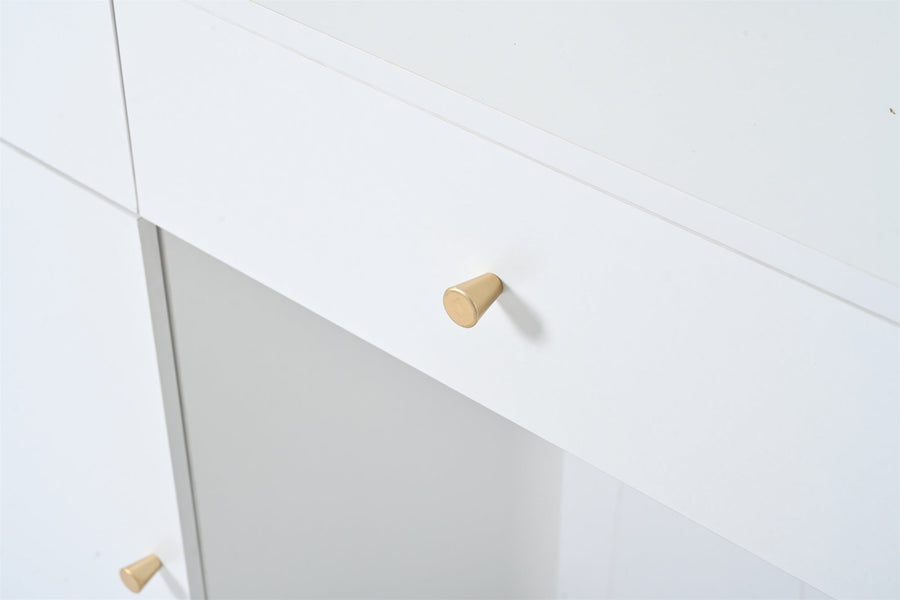 Vanity desk dresser with stool