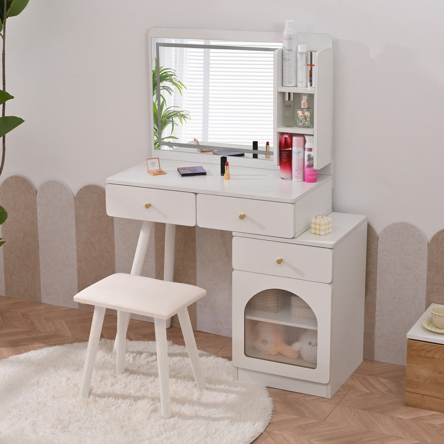 3-color LED desk dresser with side storage