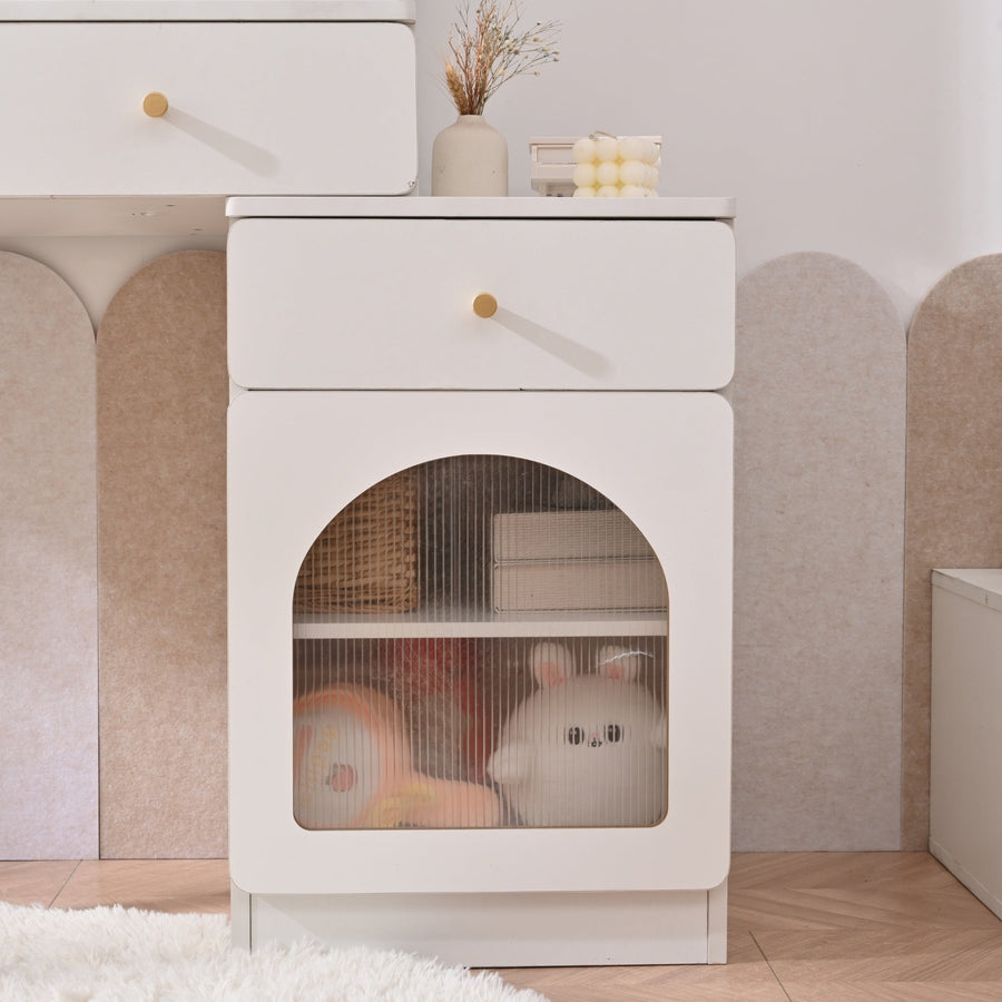 3-color LED desk dresser with side storage