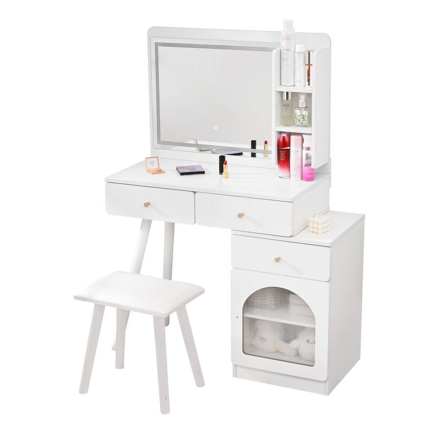 3-color LED desk dresser with side storage