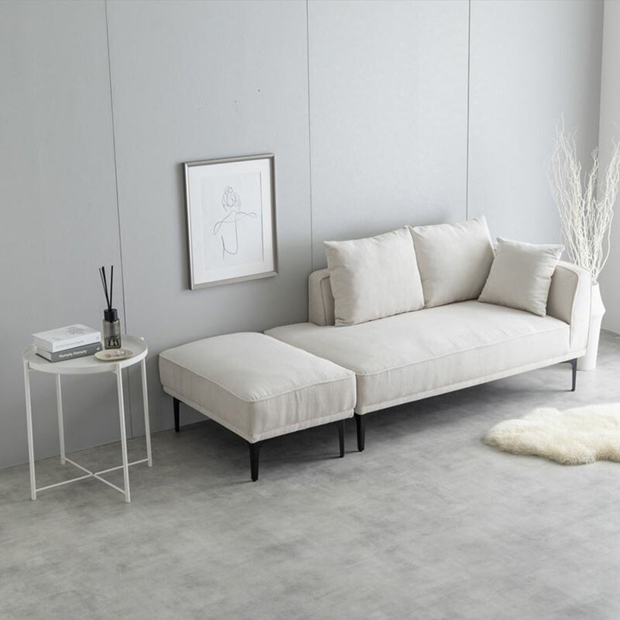 2-seater couch with ottoman