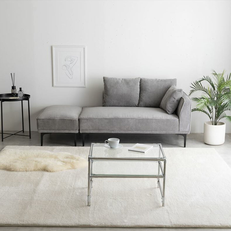 2-seater couch with ottoman