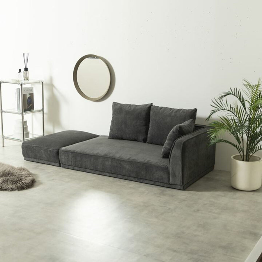 2-seater couch with ottoman