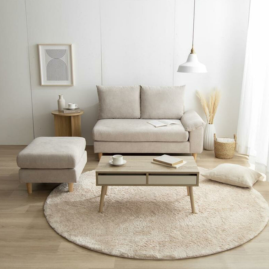 2-seater sofa with ottoman