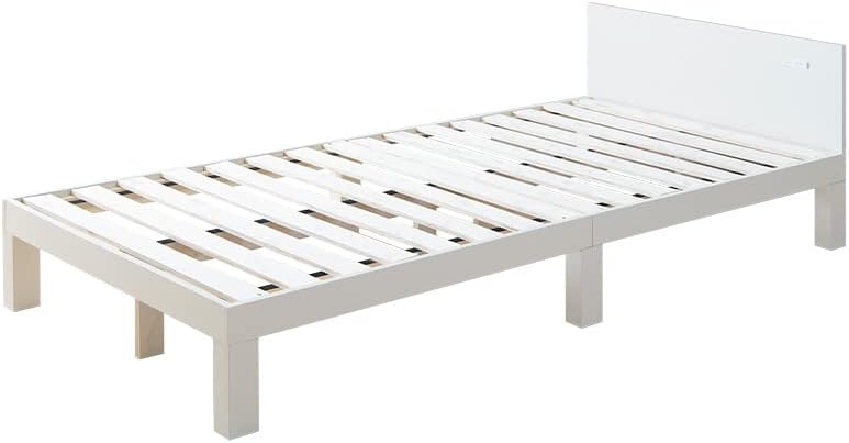 Single bed with outlet and slatted base