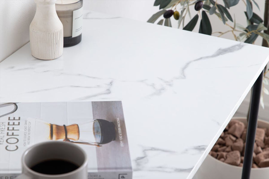 Marble pattern slim desk