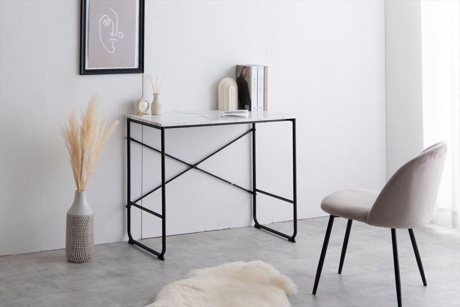 Marble pattern slim desk