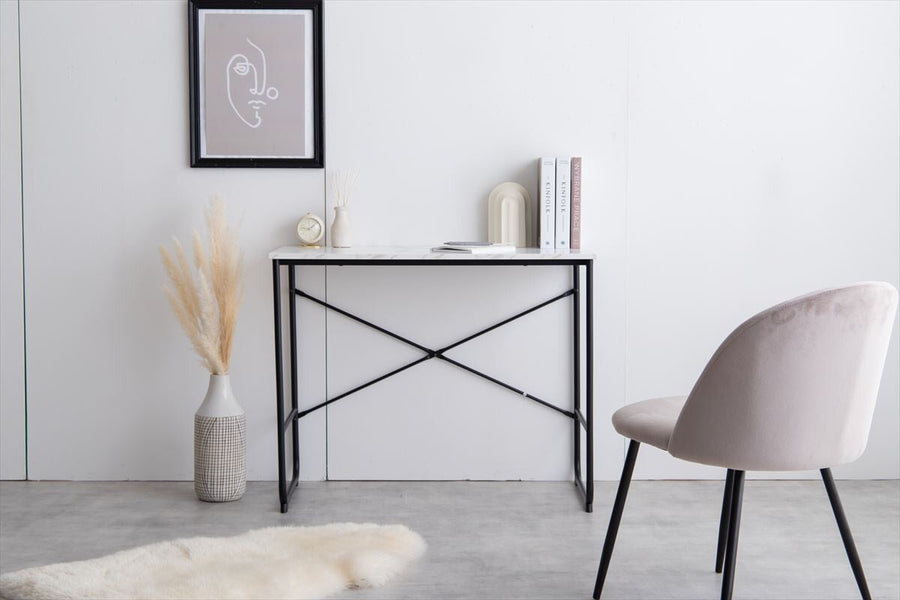 Marble pattern slim desk