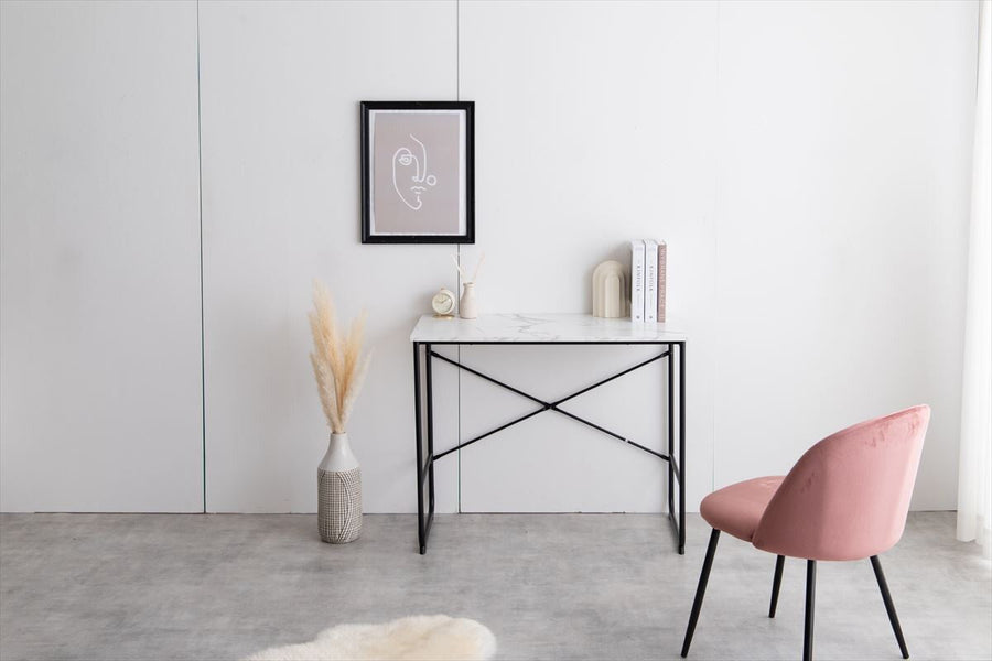 Marble pattern slim desk