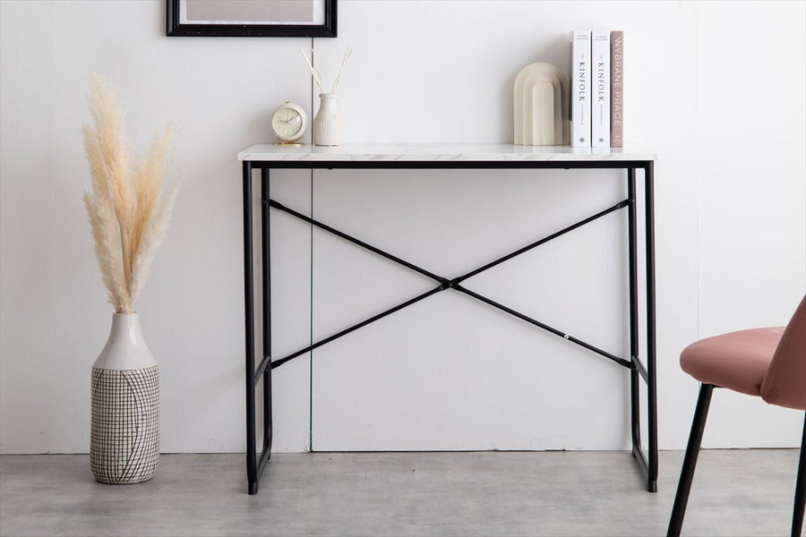Marble pattern slim desk