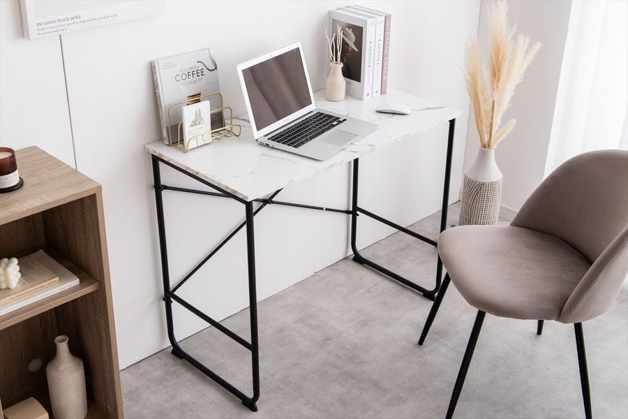 Marble pattern slim desk