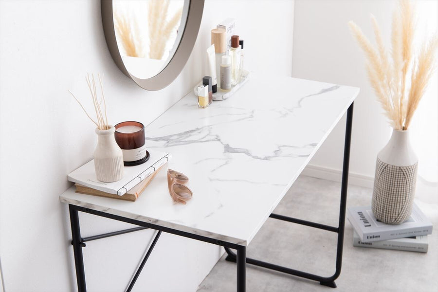 Marble pattern slim desk